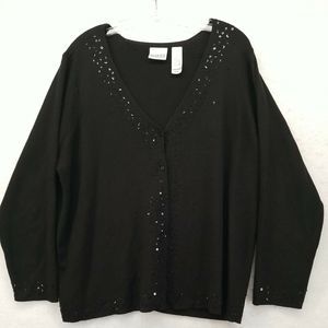VILLAGER WOMAN LIZ CLAIBORNE CARDIGAN SWEATER WOMEN'S SIZE 2 COCKTAIL PARTY WEAR